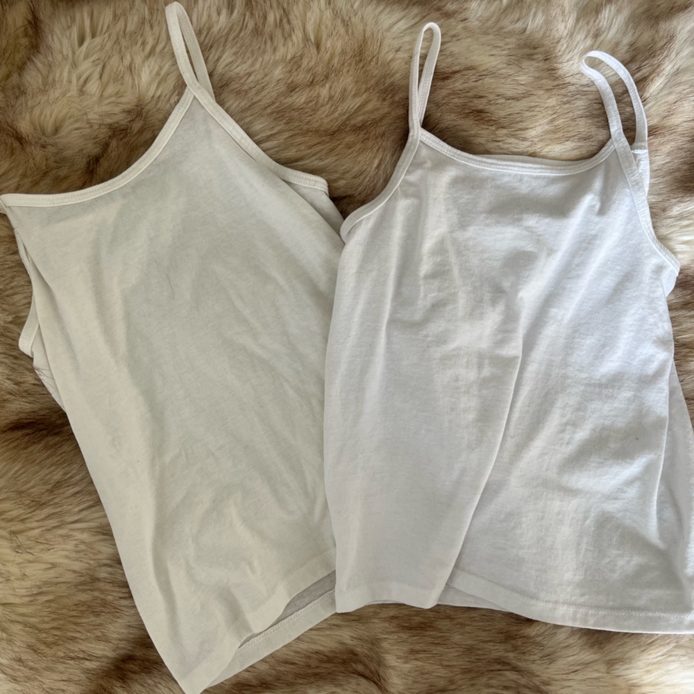 White Fruit of the Loom cami tank tops!